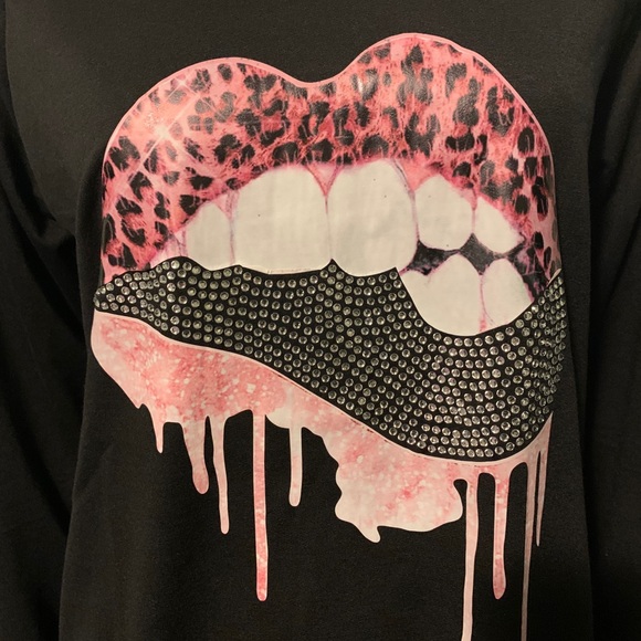 Brand New Dripping Lips BiBi Sweatshirt - Picture 1 of 6
